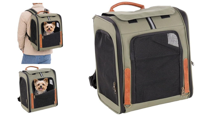 Hunderucksack - Rucksack Yoda Grün – 34x26x40cm – Polyester – Öffnungen vorn/Oben/seitlich – Rahmen