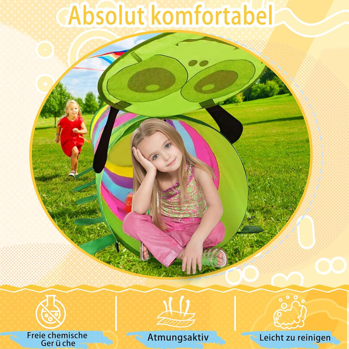Fantasievoller Spieltunnel für Kinder ab 1 2 3 Jahr,Vielseitiger Krabbeltunnel,auch als Agility Tunn