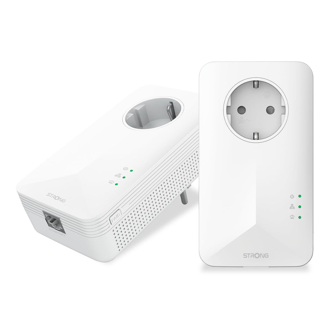 STRONG Powerline 1000 Duo, PowerLAN-Adapter Set mit 2 Stück, 1000 Mbit/s, Hochgeschwindigkeits-Netzw