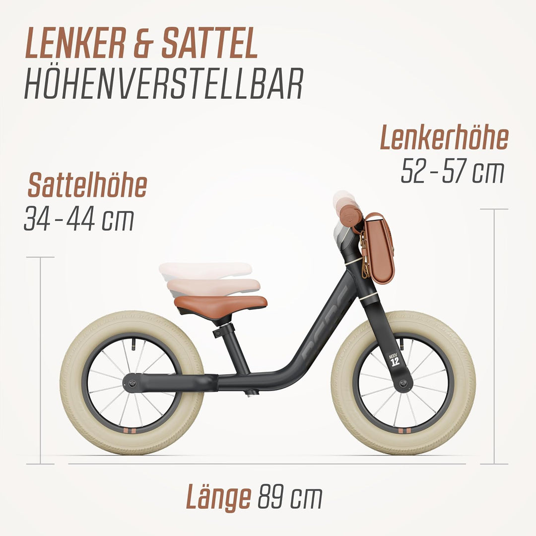 BERG MOOV 12 Laufrad | ab 2,5 Jahre | 12 Zoll | Lauflernrad bis 30 kg mit Luftreifen | Lenkrad und S