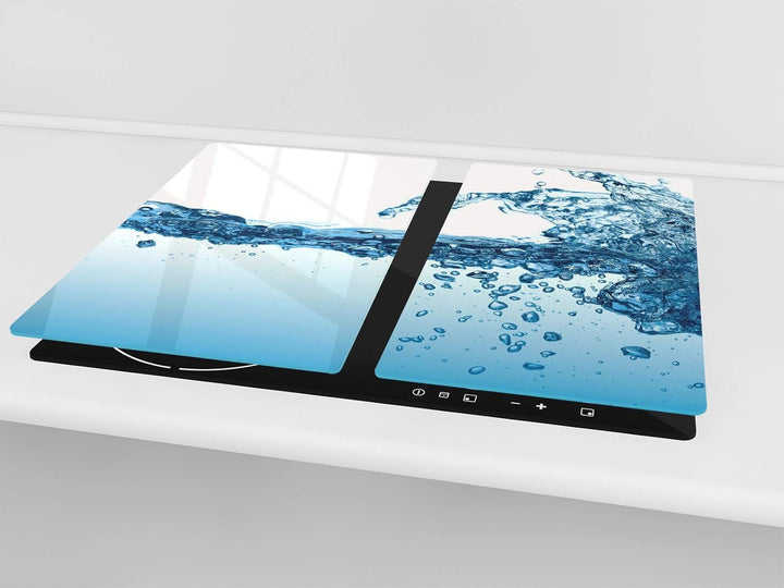 Küchenbrett aus Hartglas und Induktionskochplattenabdeckung – Schneideplatten SINGLE mit 60 x 52 cm