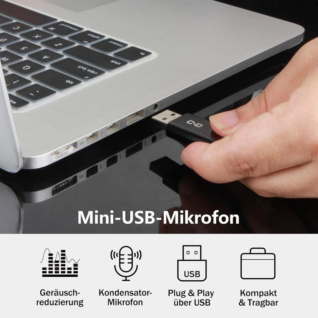 USB-Mikrofon für Laptop und Desktop-Computer, hohe Empfindlichkeit für klare Anrufe, Plug-and-Play,