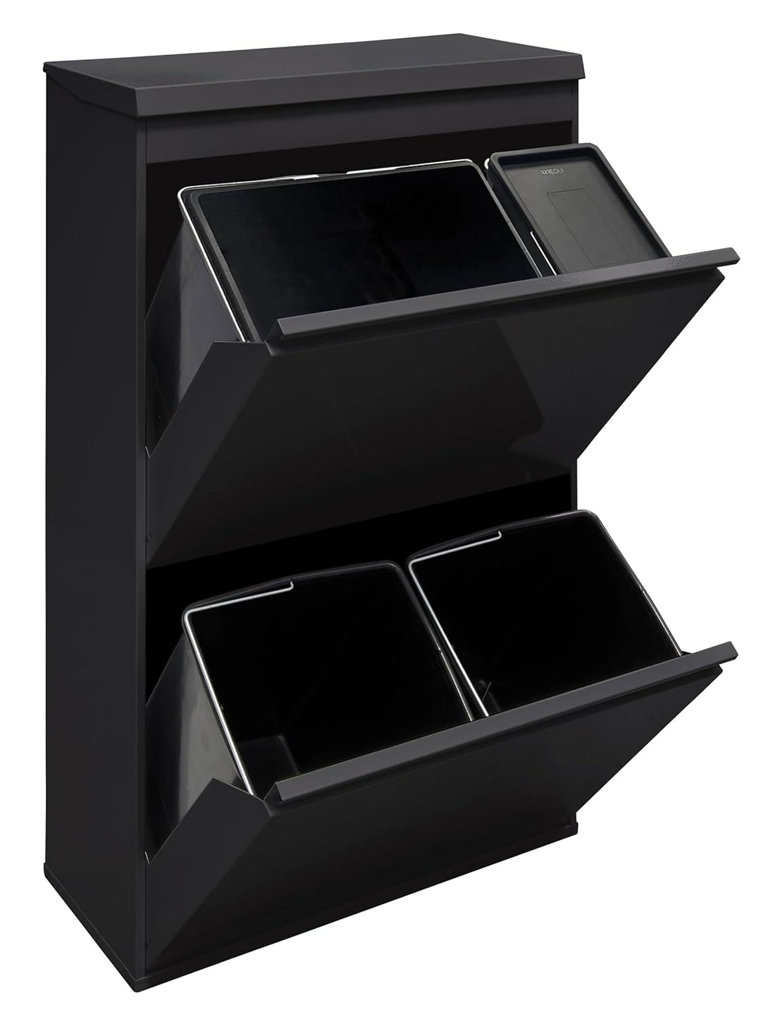 ARREGUI Top CR626-B2 Mülltrennsystem aus Stahl mit Aufbewahrungsbox mit Deckel | 4 Fächer Mülleimer