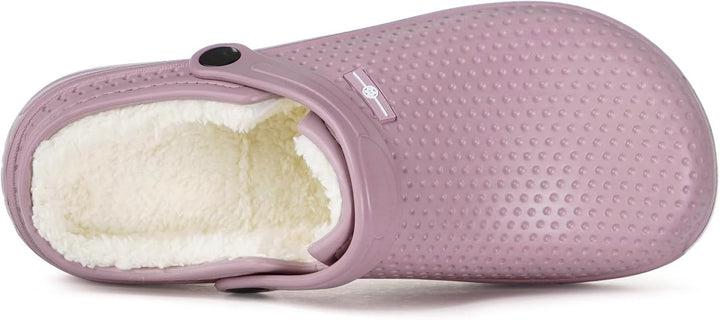 Damen Herren Lined Clogs Winter Hausschuhe Gefüttert Pantoletten Gartenschuhe Wärme Pantoffeln Wasse