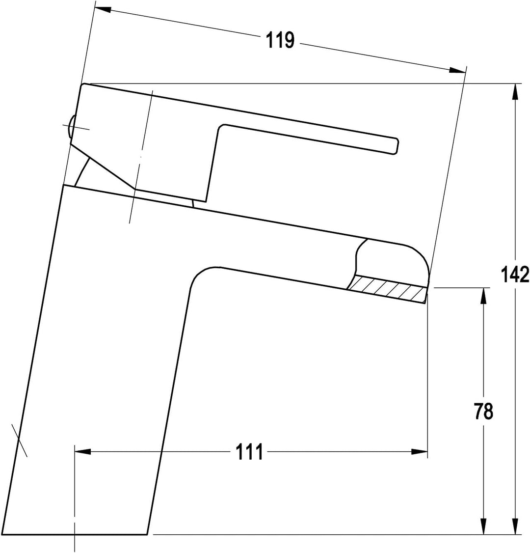 Grünblatt Waschtischarmatur mit Exzentergarnitur Hochdruck (1 Wasserfall)