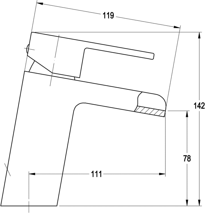 Grünblatt Waschtischarmatur mit Exzentergarnitur Hochdruck (1 Wasserfall)