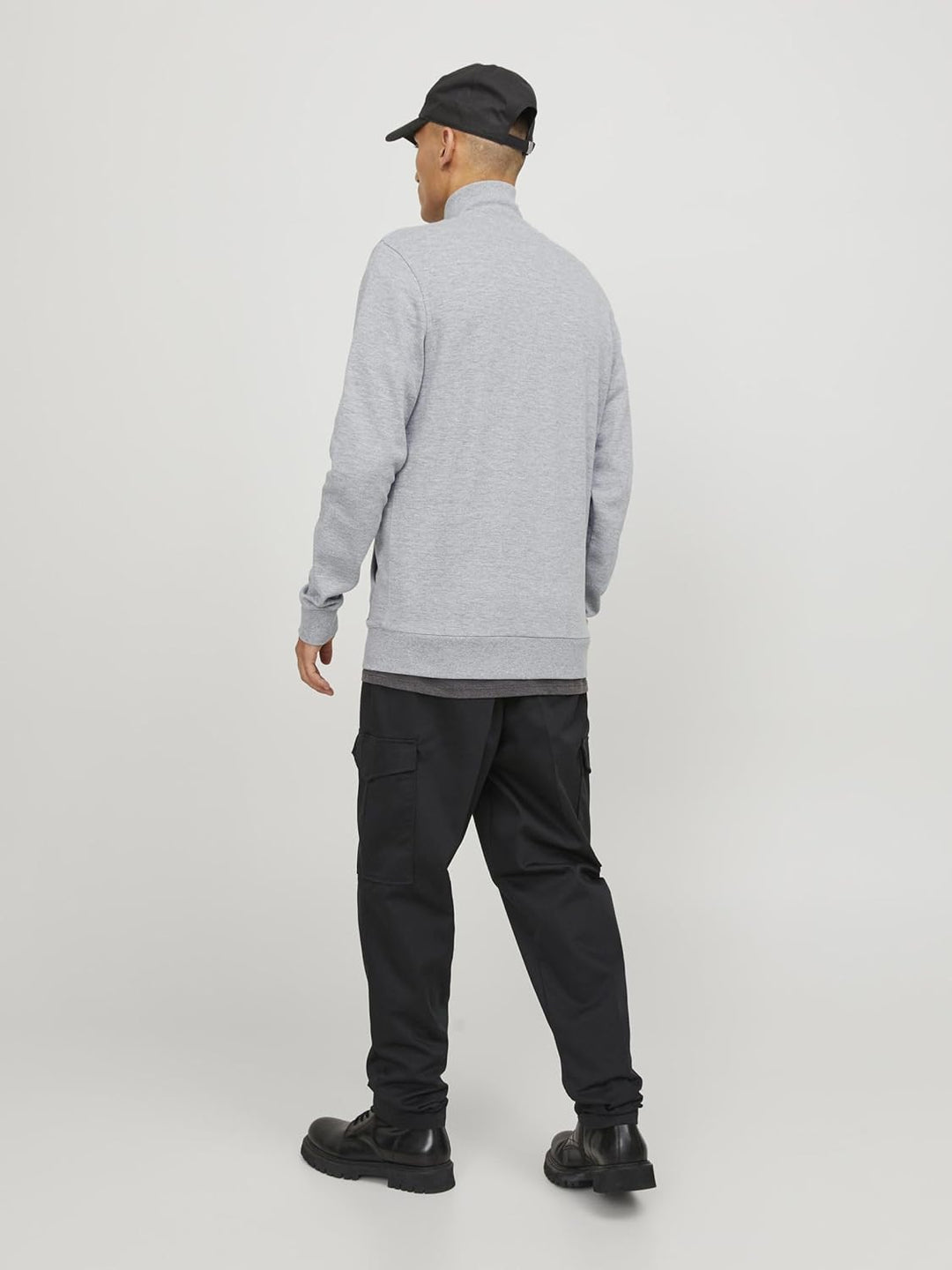 JACK & JONES Male Sweatshirt mit Reissverschluss Logo Sweatshirt mit Reissverschluss, Light Grey Mel