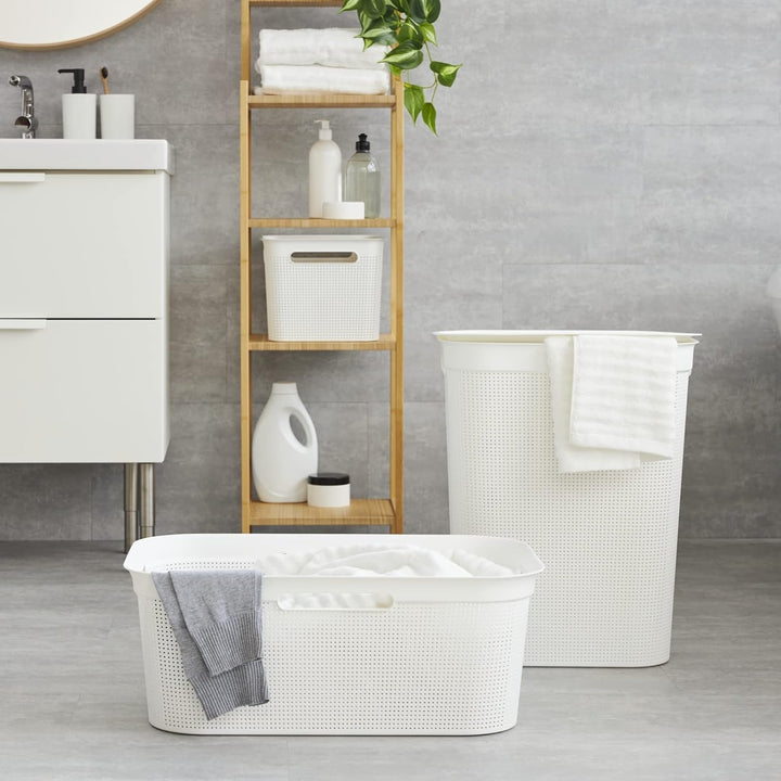 Rotho Brisen Wäscheset 2tlg. 50l, 41l, Kunststoff (PP) BPA-frei, weiss, 50l, 41l, Weiss