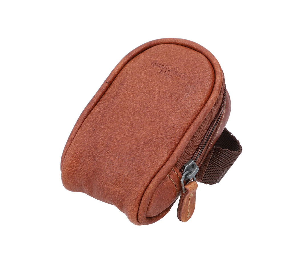 Gusti Satteltasche Leder - UDO B. Schlauchtasche Fahrradtasche für Werkzeug Ledertasche Vintage Brau