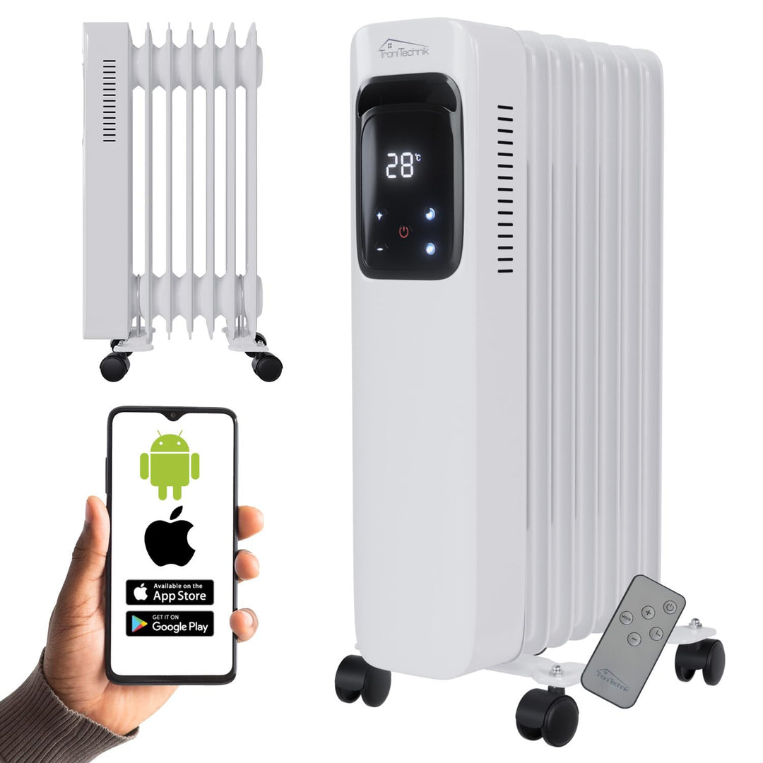 Tronitechnik® Ölradiator TT-OR 307 Elektroheizung Weiss Öl-Heizung Radiator 3 Heizstufen 7 Rippen El