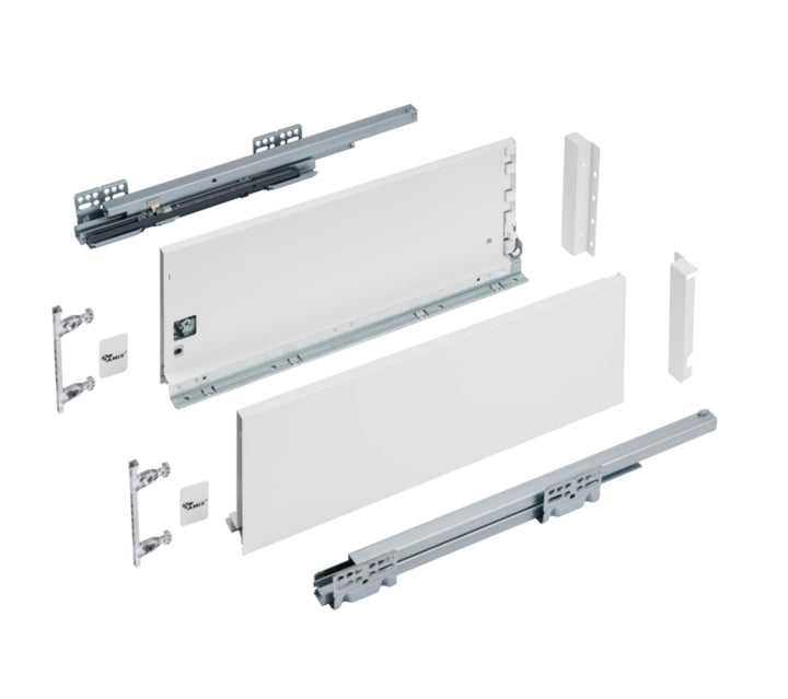 AMIX ELITE BOX Schubladensystem mit Vollauszug & Soft-Close – Slim Drawer mit Glas-Seiten – Höhe 167