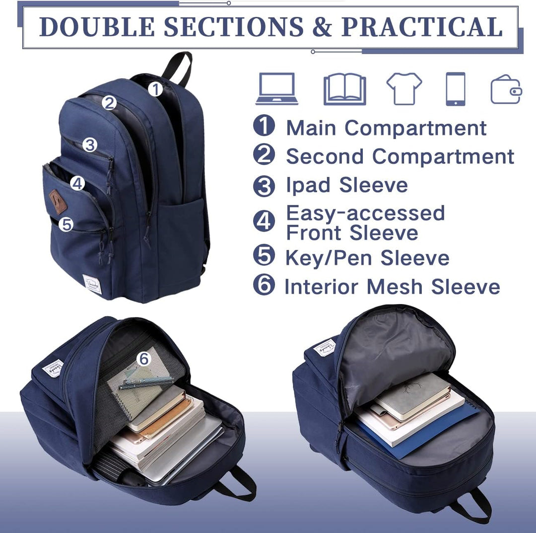 Rucksack Herren Dame, VASCHY Schulrucksack Teenager Kinder 21L Handgepäck Blau, Blau
