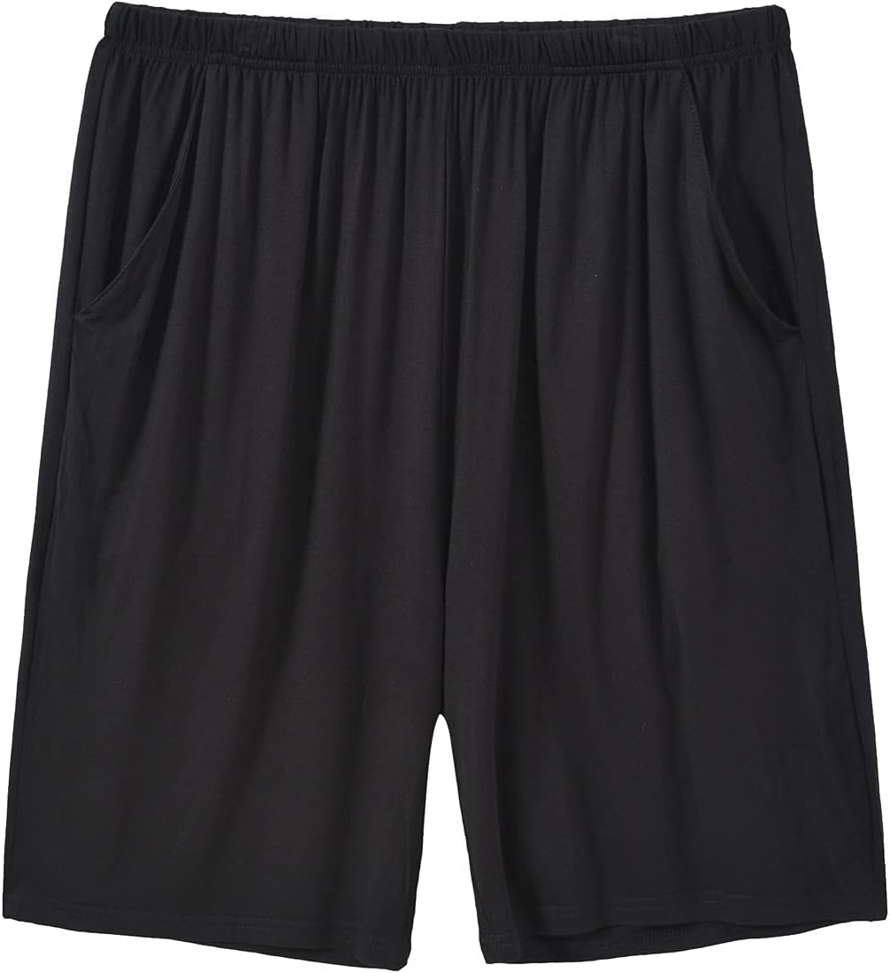 JINSHI Schlafanzughosen Modal Kurz Pyjamahose Nachtwäsche Schlafshorts für Herren M 2er Pack-12, M 2