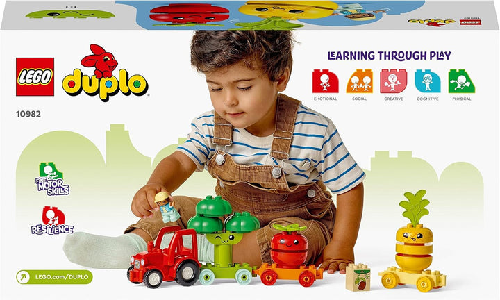 LEGO DUPLO My First Obst- und Gemüse-Traktor, Geschenk Spielzeug zum Basteln, Sortieren und Stapeln