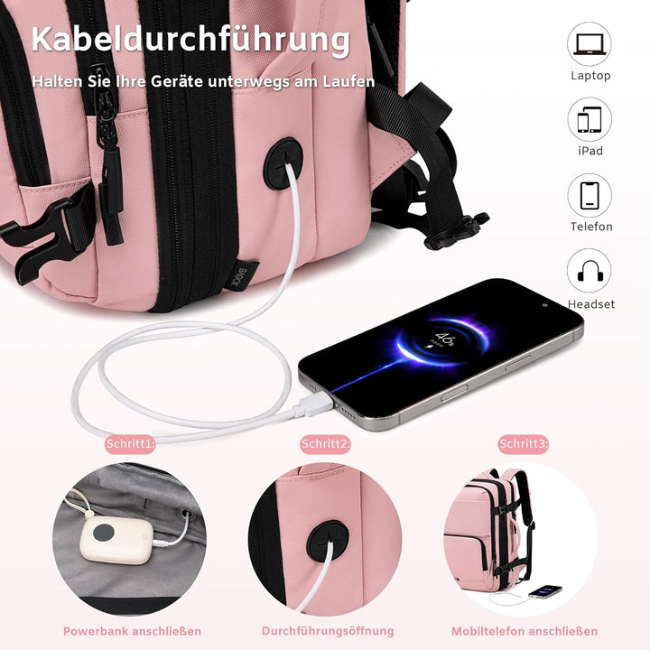 Handgepäck Rucksack, Wasserdichter Multifunktionaler Rucksack Handgepäck Flugzeug mit Laptopfach, Gr