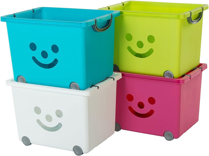 Iris Ohyama, Box, Behälter, Kinderspielzeug-Organizer, 2er-Set, 34 l, BPA-frei ? KCB-43 ? grün, stap