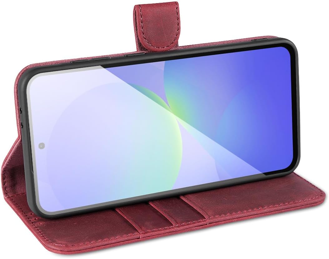 LENSUN Lederhülle für Samsung Galaxy A36, Echtleder Hülle [Echtes Leder][Wallet-Fach][Stand-Funktion