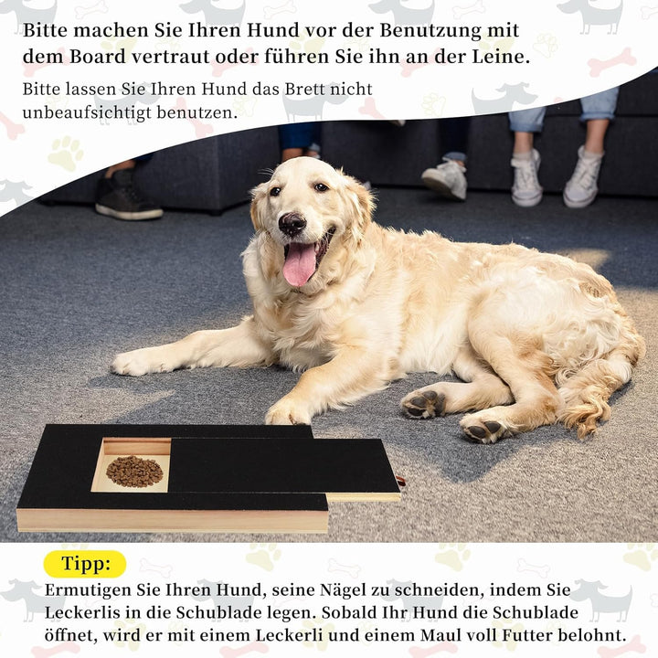 Kratzbrett für Hunde mit Leckerlibox 35x25x3cm, Scratch Pad für Nägel, Stressfreies Haustier Nagelfe