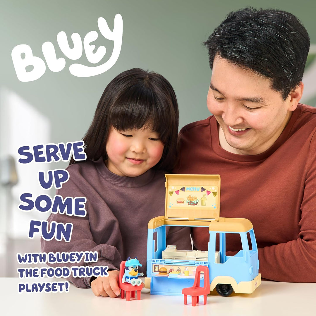 BlueY Spielset ausklappbarer Imbisswagen, verwandelt Sich in EIN Café mit Essbereich und Stühlen, En