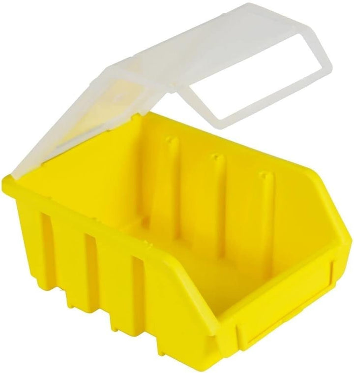 PROREGAL SuperSparSet 5x Sichtlagerbox 2 mit Deckel | HxBxT 7,5x11,6x16cm | Gelb | Sichtlagerbehälte