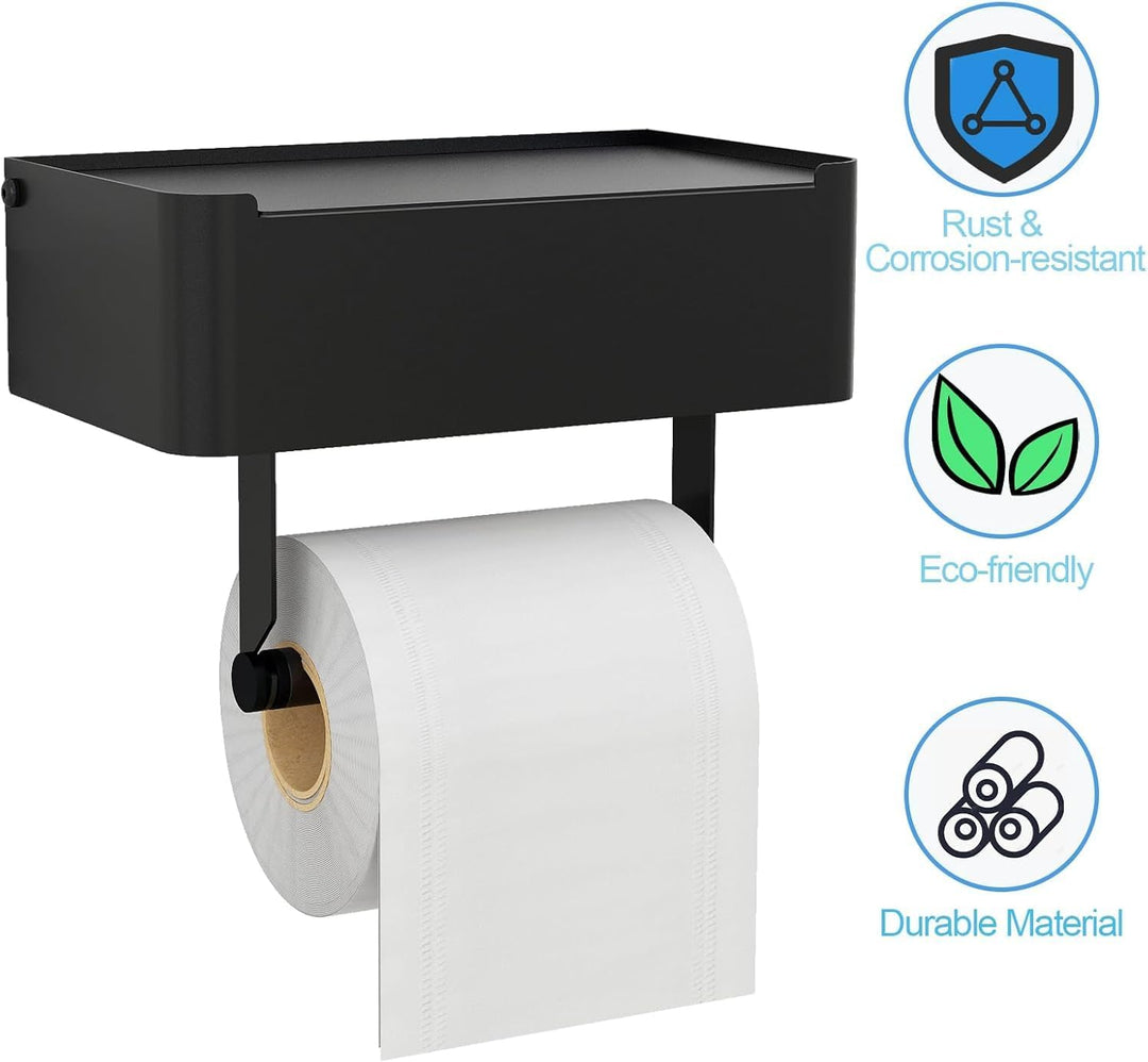 Toilettenpapierhalter mit Feuchttücherbox, Gypie Toilettenpapierhalter Ohne Bohren, Klopapierhalter