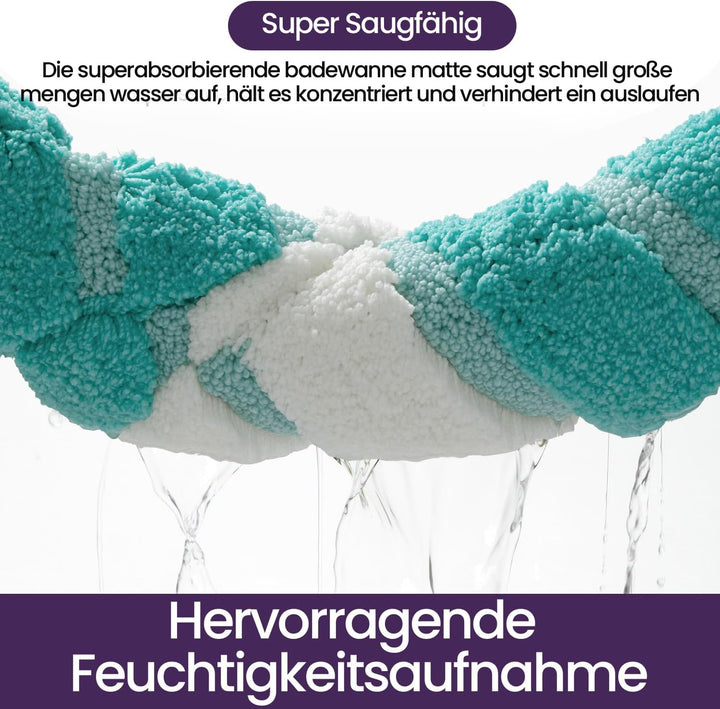 DEXI Badezimmerteppich rutschfest Badematte 60 x 90 cm,Badteppich Saugfähig Weich Maschinenwaschbar