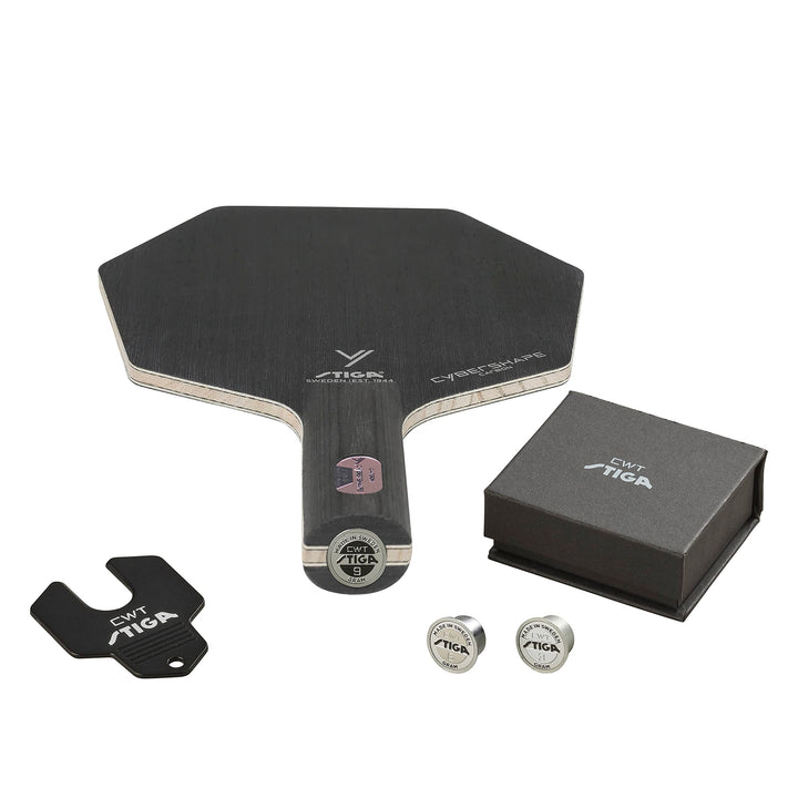 Stiga Tischtennisholz Cybershape Carbon mit CWT Custom Weight Technology Gerade, Gerade