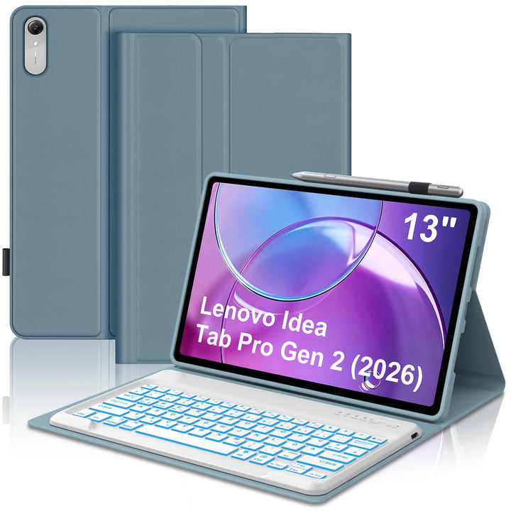Für Idea Tab Pro Gen 2 13" Tastaturhülle mit Beleuchtung QWERTZ | Für Lenovo Idea Tab Pro Gen 2 Tast