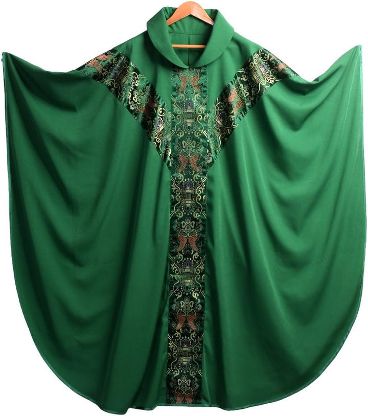 BLESSUME Priester Celebrant Messgewand katholisch Kirche Vater Masse Robe Stickerei Grün Einheitsgrö