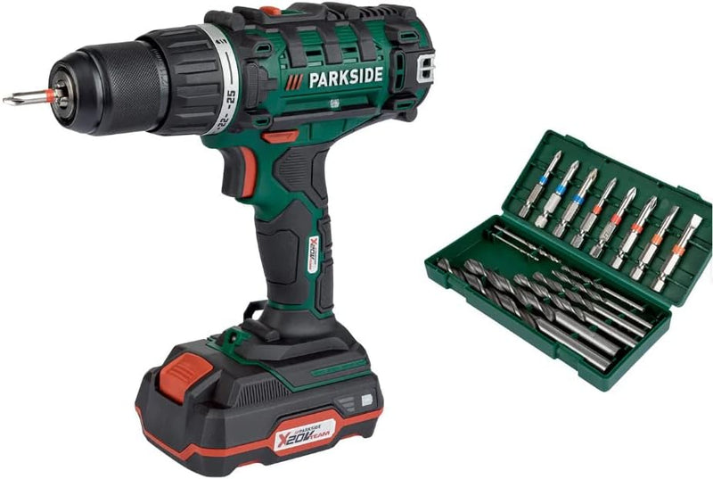 Parkside PARKSIDE® 20V Akku-Bohrschrauber PABS 20-Li E6 Akkuschrauber mit Akku u. Ladegerät