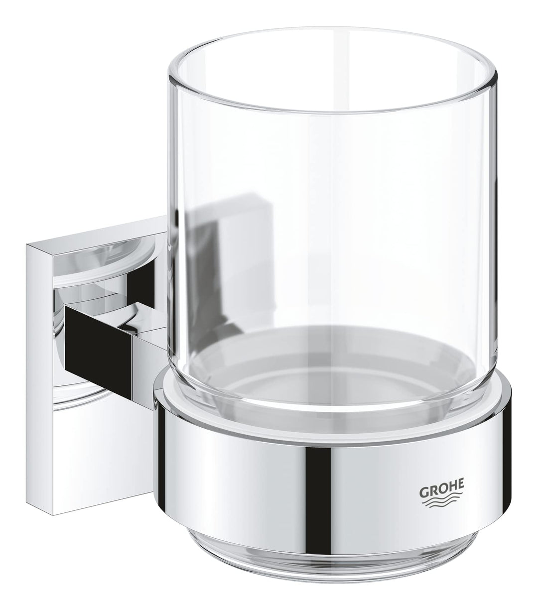 GROHE Start Cube - Glas mit Halter (verdeckte Befestigung, Material: Glas /Metall), chrom, 41097000,