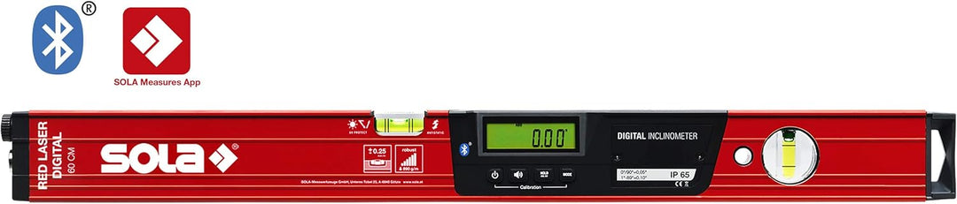 SOLA - RED 60 laser digital - digitale Laser-Wasserwaage mit Bluetooth - Wasserwaage digital mit LCD