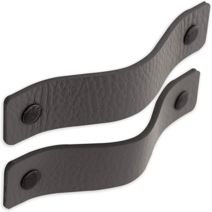 Brute Strength - Ledergriffe für Möbel - Grau - 24 Stück - 12,5 x 2,5 cm - Schrankgriff, Türgriff fü