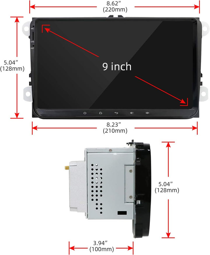 Joyx Android 10 Car Radio Compatible Avec Passat/Golf/Skoda/Seat - GPS 2 Din - Rear View Camera & Ca