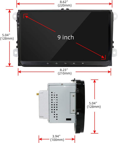 YUNTX Android 10.0 Autoradio Compatible Avec VW Passat/Golf/Skoda/Seat - GPS 2 Din - Caméra arrière