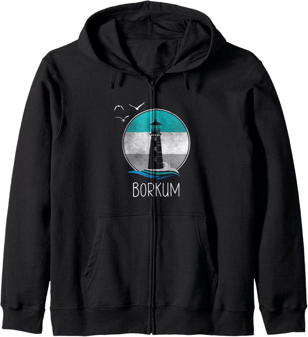 Vintage Borkum Ostfriesische Insel Retro Nordsee Küste Kapuzenjacke