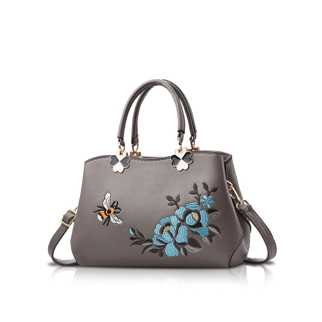 NICOLE&DORIS Handtaschen Damen Mode Schultertasche Geldbörse Retro Umhängetasche Frau Tote Stickerei