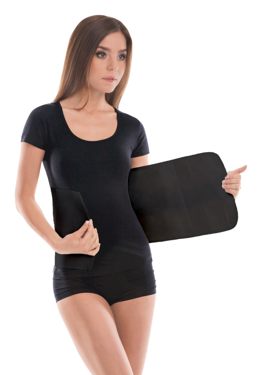 TOROS-GROUP Postpartum Gürtel/Postoperative Binder Bauch Band Elastische 24 cm (XXX-Large, Schwarz)