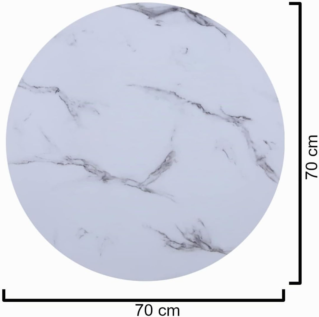 CasaXXl Glasplatte für Kaminofen und Tischplatte in Ø70cm Marmor Optik, Schutzplatte mit 6mm ESG Sic