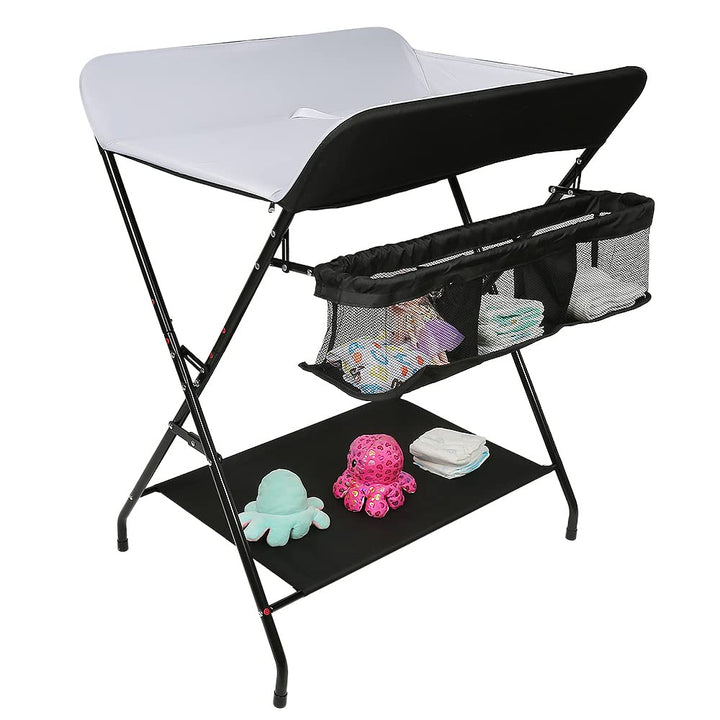Wickeltisch Klappbar-Wickelkommode Babypflegetisch-Mobiler Wickelkombi mit Wickelauflage, Sicherheit