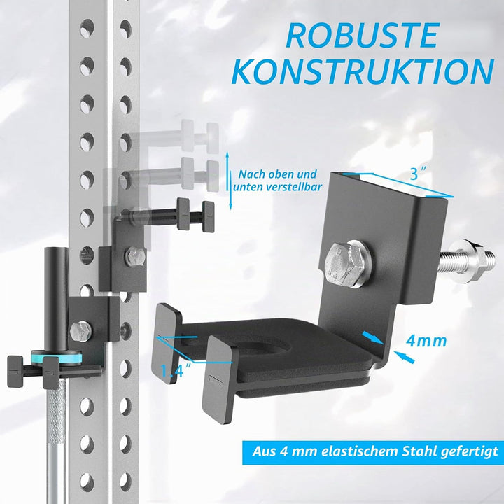 J Bryant Langhantelhalter für 3x3 &amp; 2x3 Power Racks - Ohne Bohren, Robuste Stahlstangenaufbewahrung