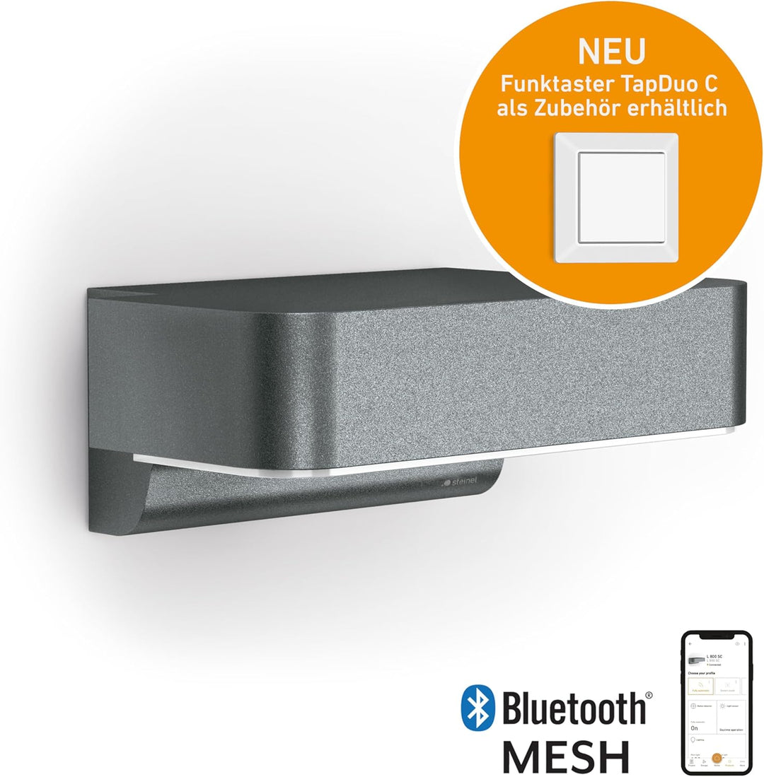 Steinel Aussenleuchte L 800 SC, 7,5 W, LED Wandlampe Connect, 160° iHF-Bewegungsmelder, vernetzbar,