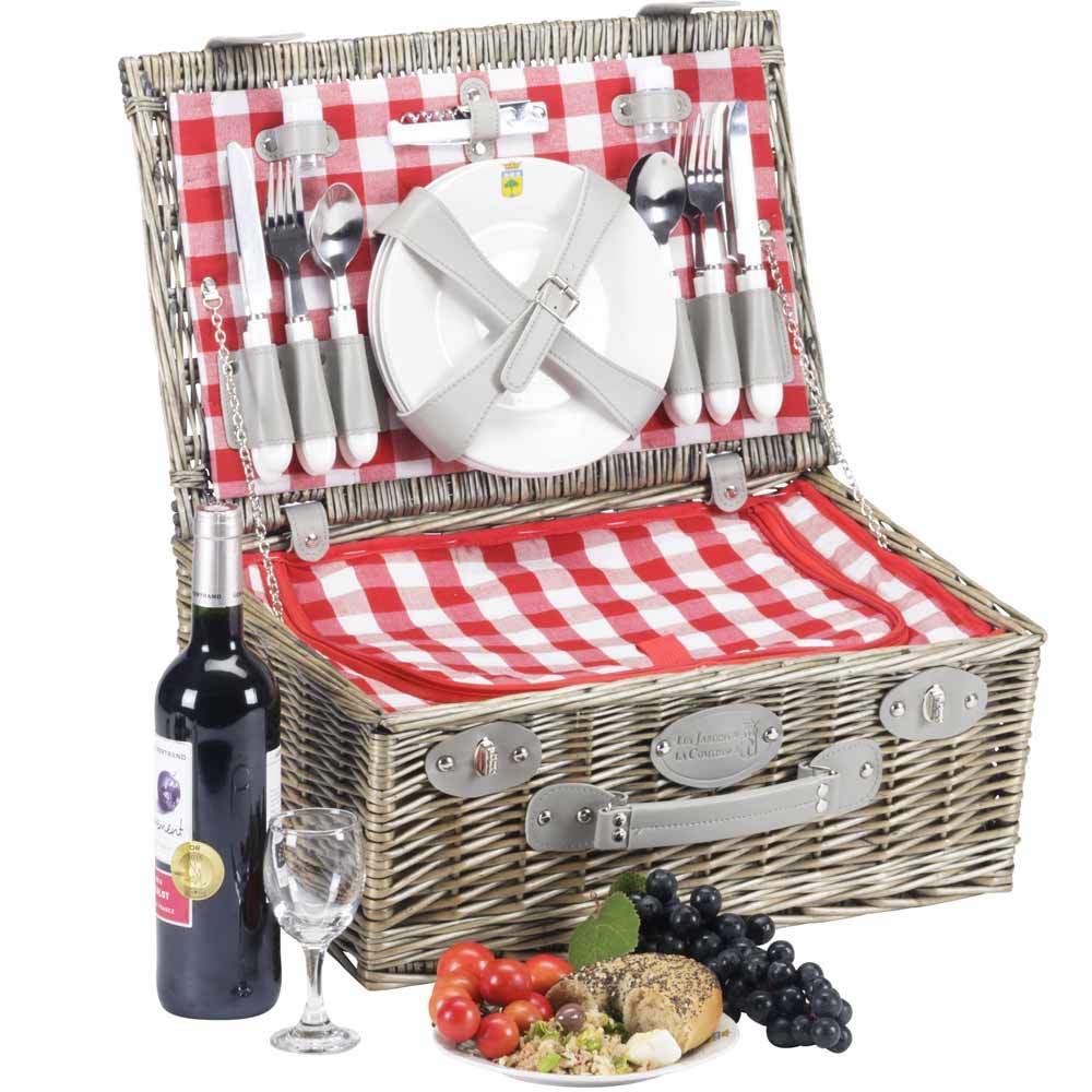 Les Jardins de la Comtesse - Picknickkorb Marly - Komplett Für 4 Personen - Kühlfach - Keramikteller