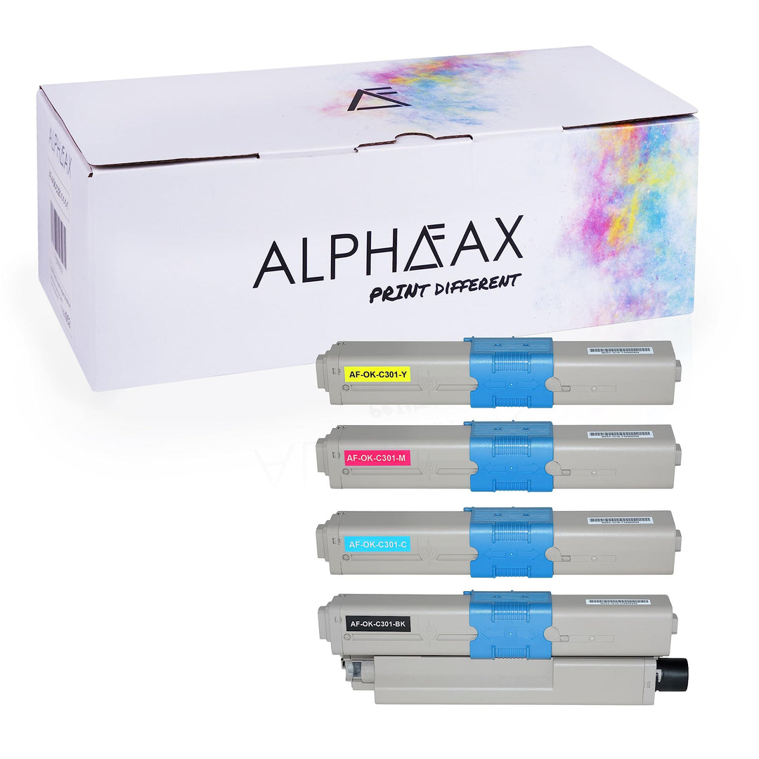 4 Toner kompatibel mit Oki C301, C321DN, C301DN, MC332DN, MC342DN, MC342DNW, MC340 Series - Schwarz
