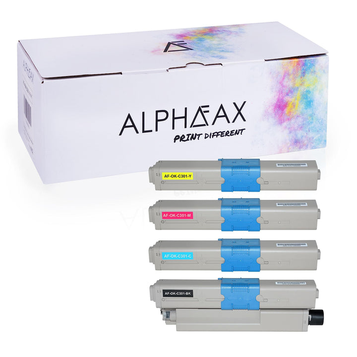 4 Toner kompatibel mit Oki C301, C321DN, C301DN, MC332DN, MC342DN, MC342DNW, MC340 Series - Schwarz