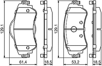 Bosch BP1685 Bremsbeläge - Vorderachse - ECE-R90 Zertifizierung - vier Bremsbeläge pro Set