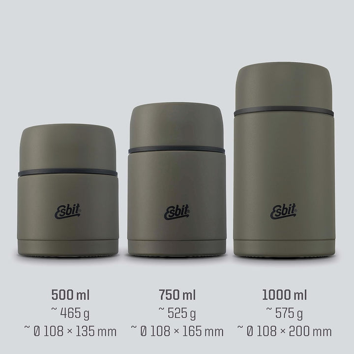 Esbit Thermobehälter Classic für Speisen - Warmhaltebehälter 750 ml in Olivgrün - aus Edelstahl für