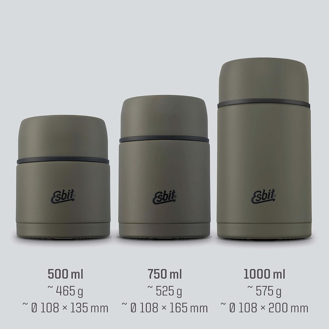 Esbit Thermobehälter Classic für Speisen - Warmhaltebehälter 500 ml in Olivgrün - aus Edelstahl für