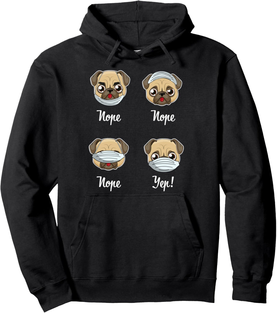 Gesichtsmaske Lustiger Mops Hündchen Mund Nasen Maske Mops Pullover Hoodie