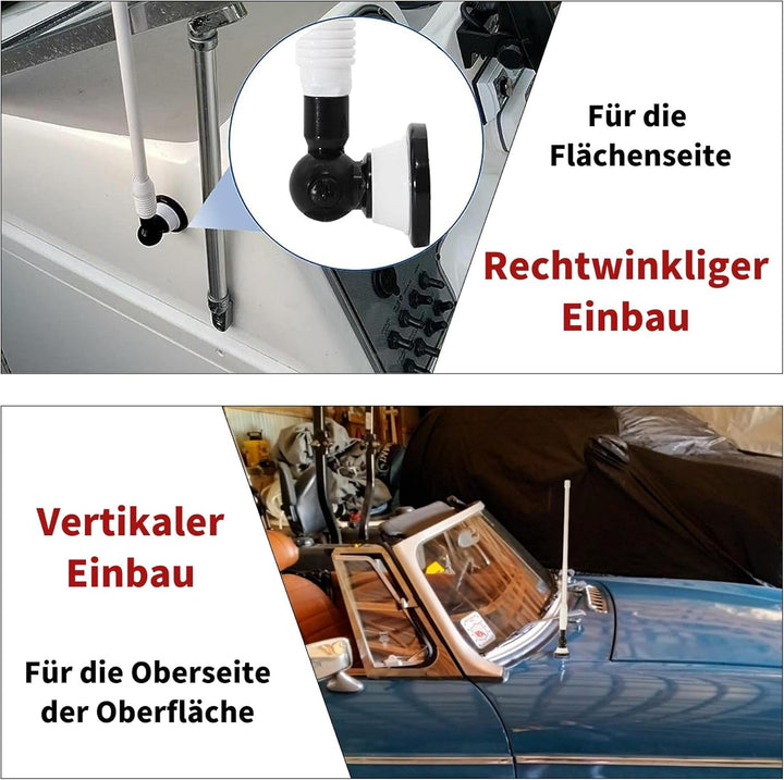 RED WOLF Gummi Ente Antenne Hochflexible, Marine Radio Antenne FM AM Stabil für ATV UTV Boot Yacht T